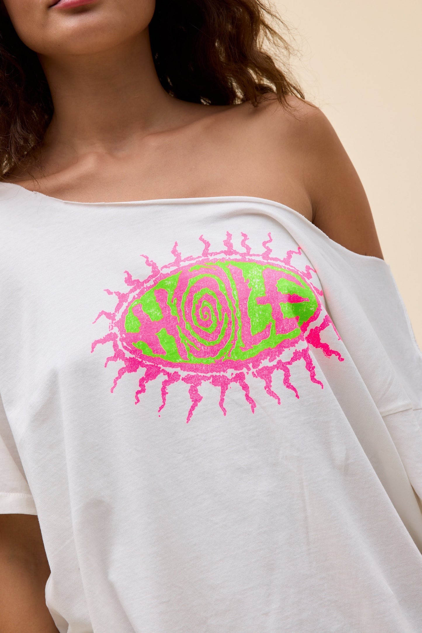 Hole Sun Logo Off-The-Shoulder Merch Tee
