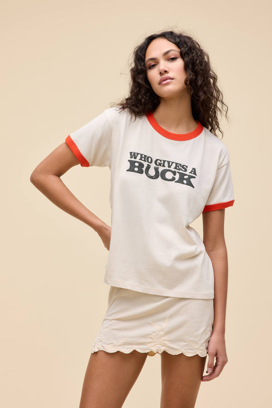 Who Gives A Buck Vintage Ringer Tee