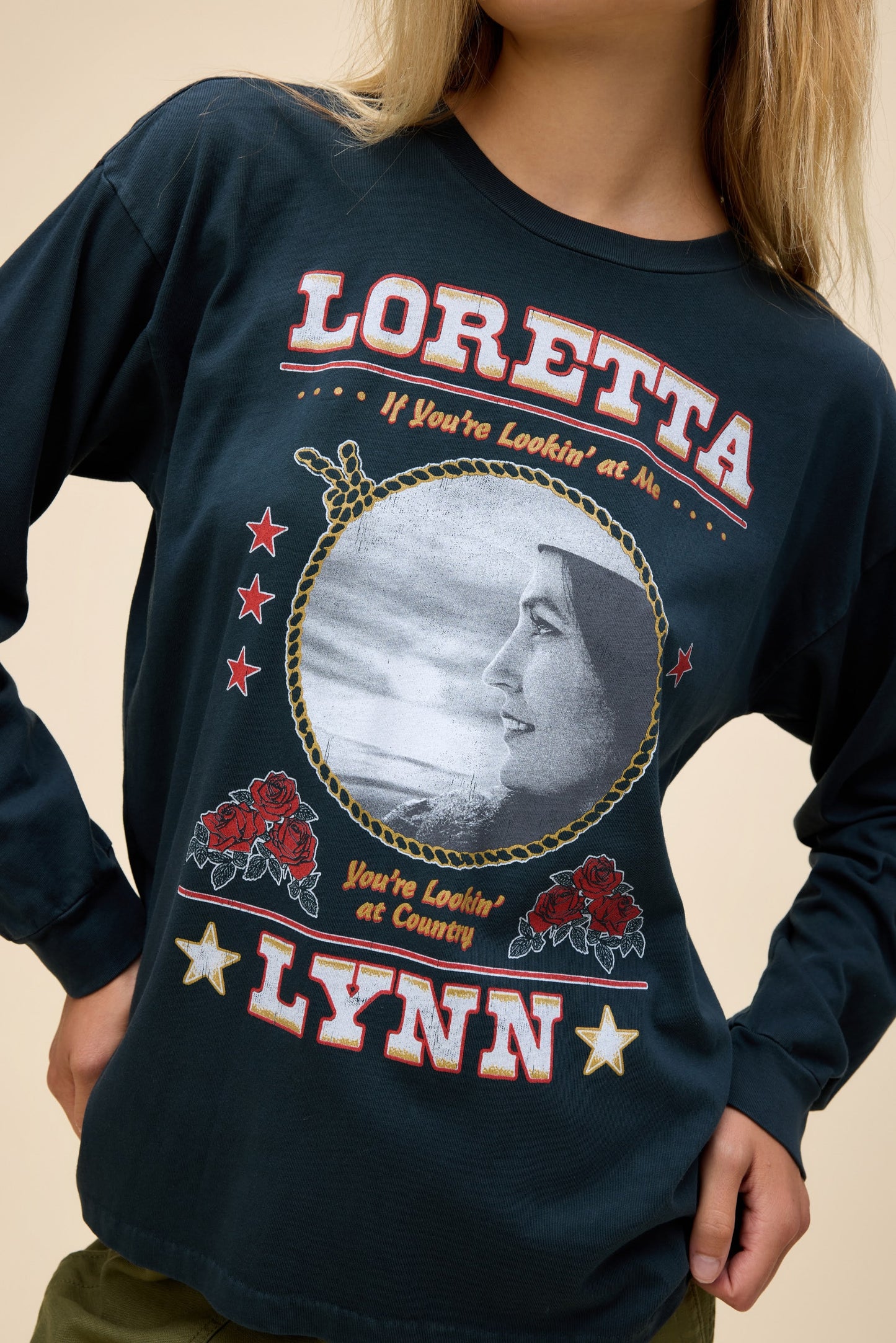 Loretta Lynn Lookin' At Country Relaxed Long Sleeve