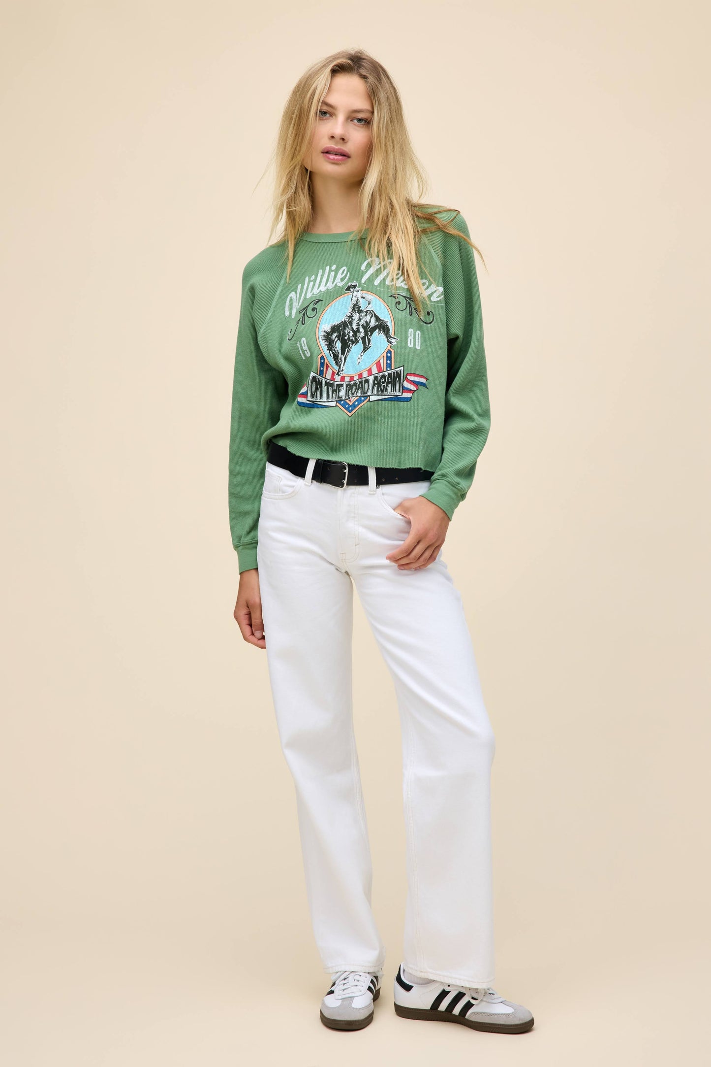 Willie Nelson 1980 Cowboy Raglan Thermal Long Sleeve