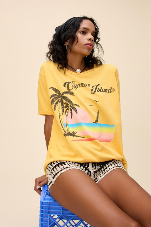 Cayman Islands Oversized Ringer Tee