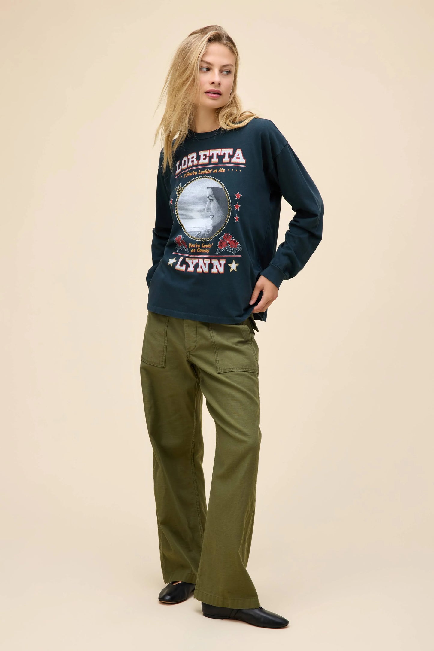 Loretta Lynn Lookin' At Country Relaxed Long Sleeve