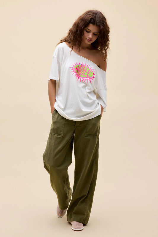 Hole Sun Logo Off-The-Shoulder Merch Tee